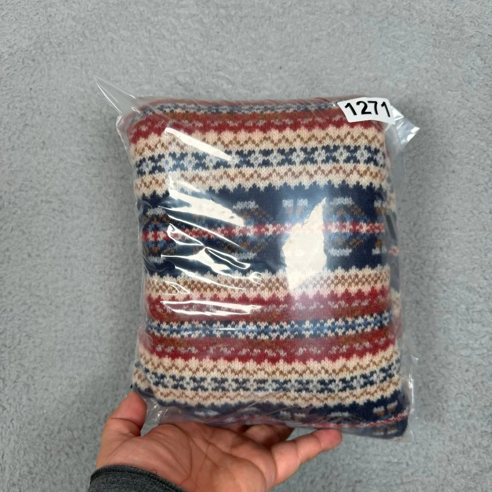 J. Crew Mens 100% Lambswool Fair Isle Crewneck Sweater‎ Multicolor Knit Large